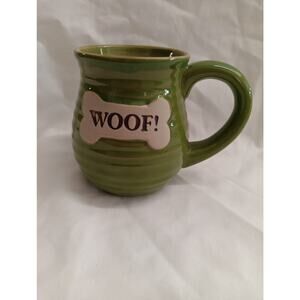 DEI Embossed Dog Bone WOOF Mug Green